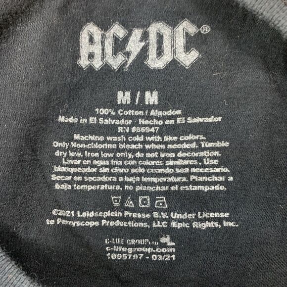 AC/DC Mens T-Shirt Medium Back In Black AC DC Hard Rock Band Tee Short Sleeve - Picture 6 of 6